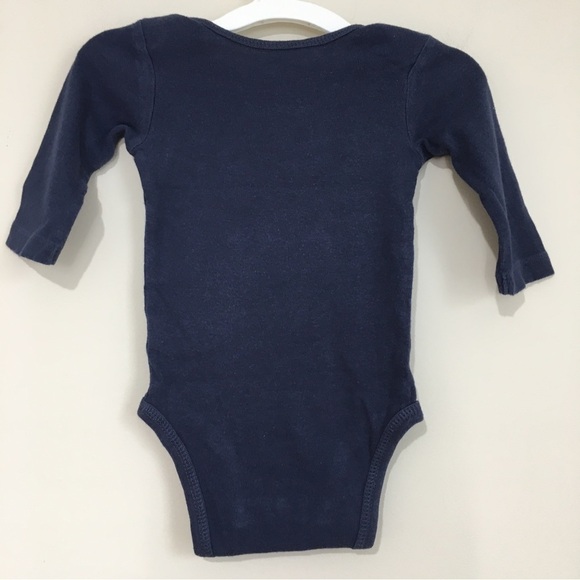 Carter's / Cherokee baby boy navy overalls & white long sleeve zip up sweatshirt - Picture 6 of 14